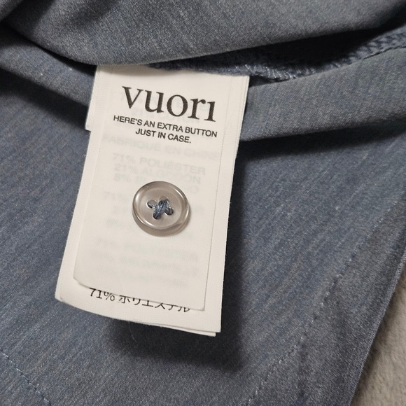 Vuori Men Bridge Short Sleeve Button Down Shirt Gray Pattern Stretch Small V184 - Picture 6 of 13